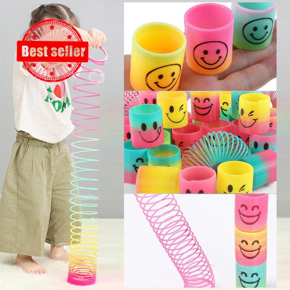 Rainbow Spring Toy Circle Smiley Magic Circle And Party Girls Stretching Boys T4k0