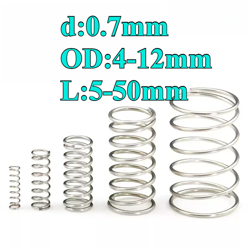สปริงกด-สปริงดัน สปริงอัด สปริงดันทั่วไป แตนเลส 304 /Compression Spring d0.7mm * OD4-12mm Strong Pre