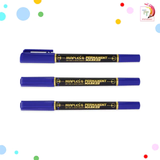 MAPLES (เมเปิ้ล) ปากกามาร์คเกอร์ มาร์คเกอร์กันน้ำ รุ่น MP-C12 เขียนถุง เขียน CD หมึกน้ำเงิน ดำ แดง 2 หัว ( 1 ด้าม )