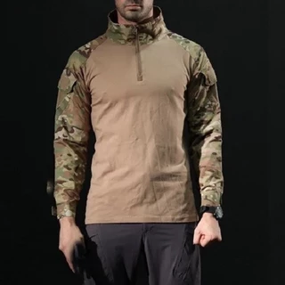 G3 Combat -Shirt เสื้อยืดผู้ชายแขนยาวยุทธวิธีมีซิป ผ้านิ่มเบาสบาย คล่องตัว Combat -shirt