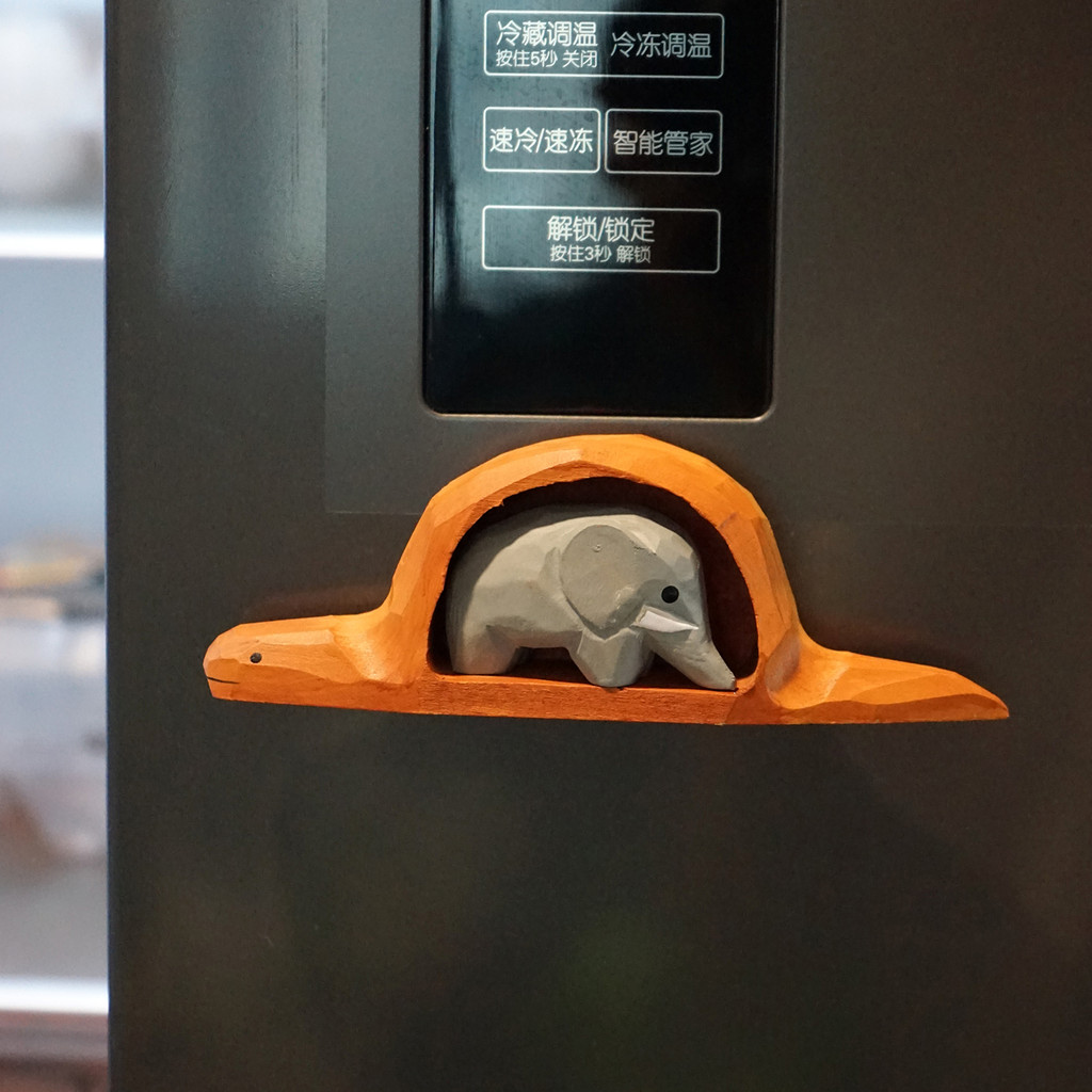 Dreamerhouse Handmade ไม้แกะสลักช้างตู้เย็นสติกเกอร์สร้างสรรค์น่ารักวัฒนธรรมสร้างสรรค์ตกแต่งของขวัญ