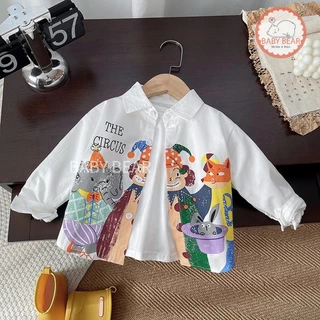 เสื้อเชิ้ตแขนยาวเด็ก เสื้อคอปกแขนยาวสำหรับเด็กผู้ชาย สไตล์เกาหลี