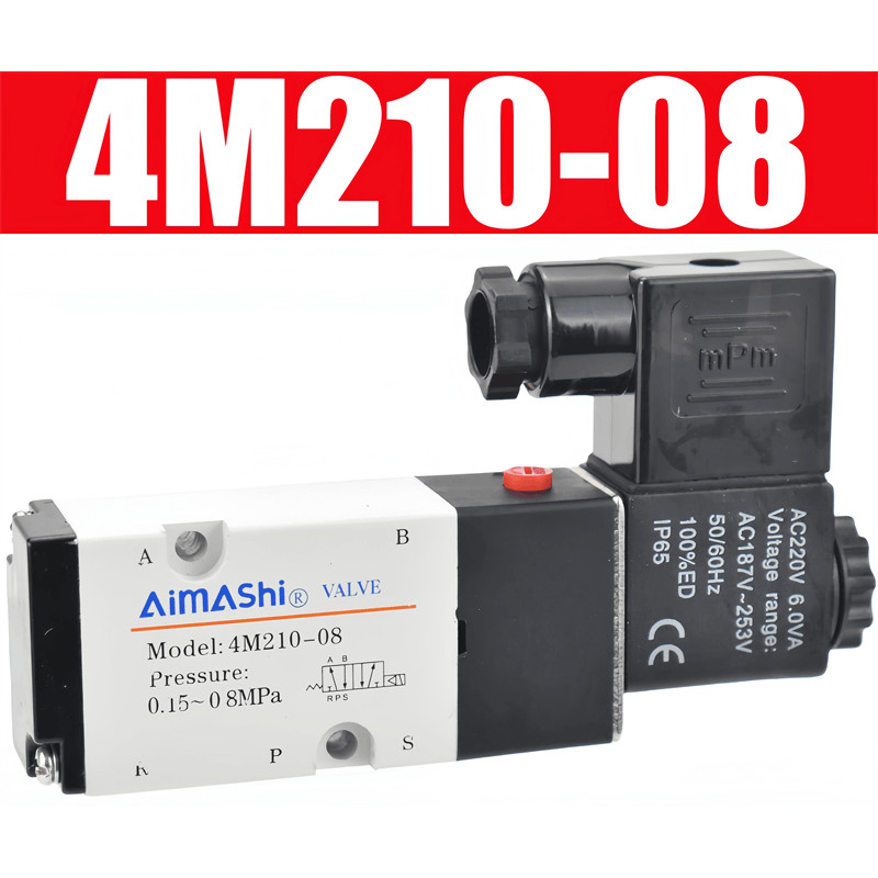 นิวเมติกโซลินอยด์วาล์ว 4M210-08 4M310-08 4M310-10 4M410-15 Two-Position Five-Way Board ประเภทวาล์ว 2