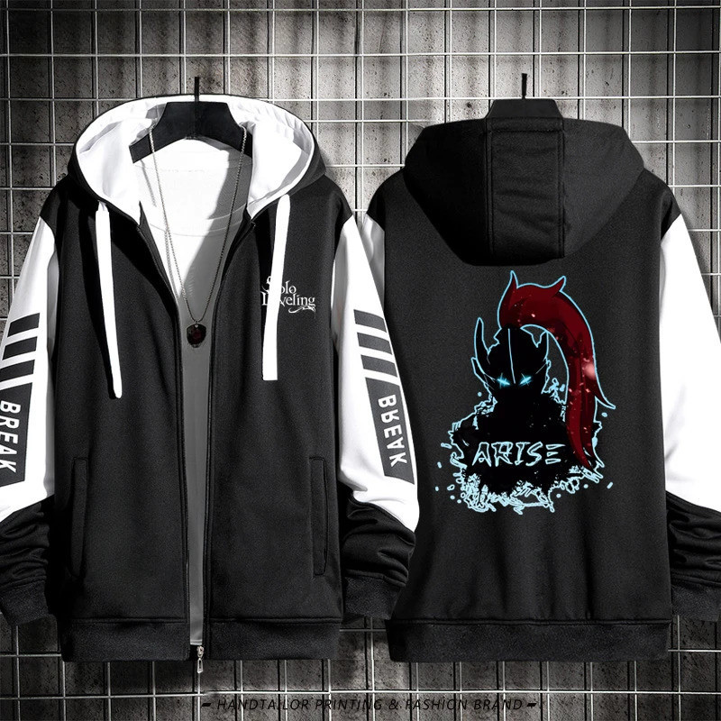 Solo Leveling Sung Jin Woo ฮู้ดดี้ 3D.Zipper สำหรับคอสเพลย์ Unisex มีให้เลือกตั้งแต่ XXS ถึง 5XL
