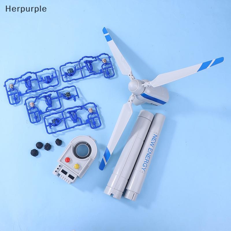 Herpurple 1 ชุด Wind Turbine รุ่นกังหันลมขนาดใหญ่จําลอง Windmill ชุดวิทยาศาสตร์ของเล่นเด็ก TH ราคา ถูกที่สุด ดีลบีเคเค แกลเลอรีภาพที่ 3