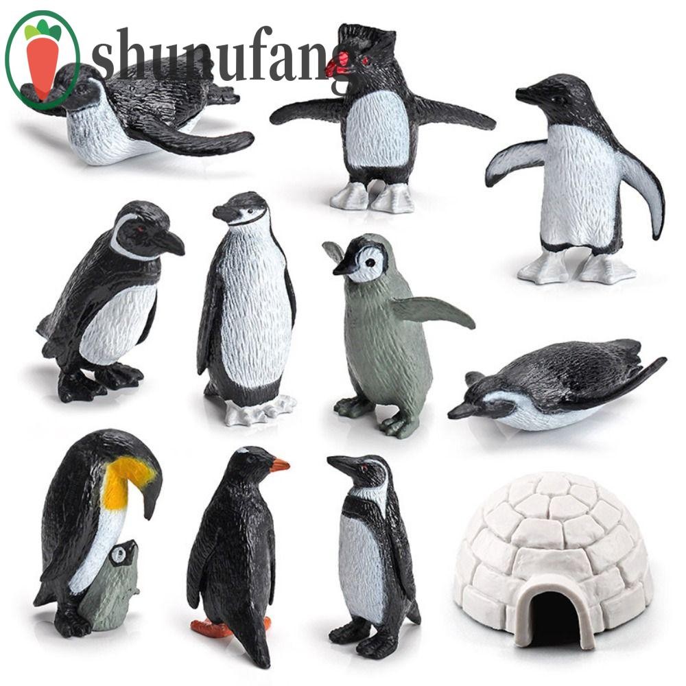 UNUF โมเดลเพนกวิน,จําลองสัตว์รุ่น Penguin Action Figures,ตกแต่งสวน South Pole Miniature PVC ตุ๊กตา South Pole สัตว์คอลเลกชัน