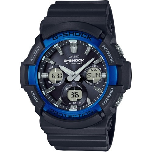 JDM WATCH★Casio Men's Radio Solar Black/Blue GAW-100B-1A2JF《L》