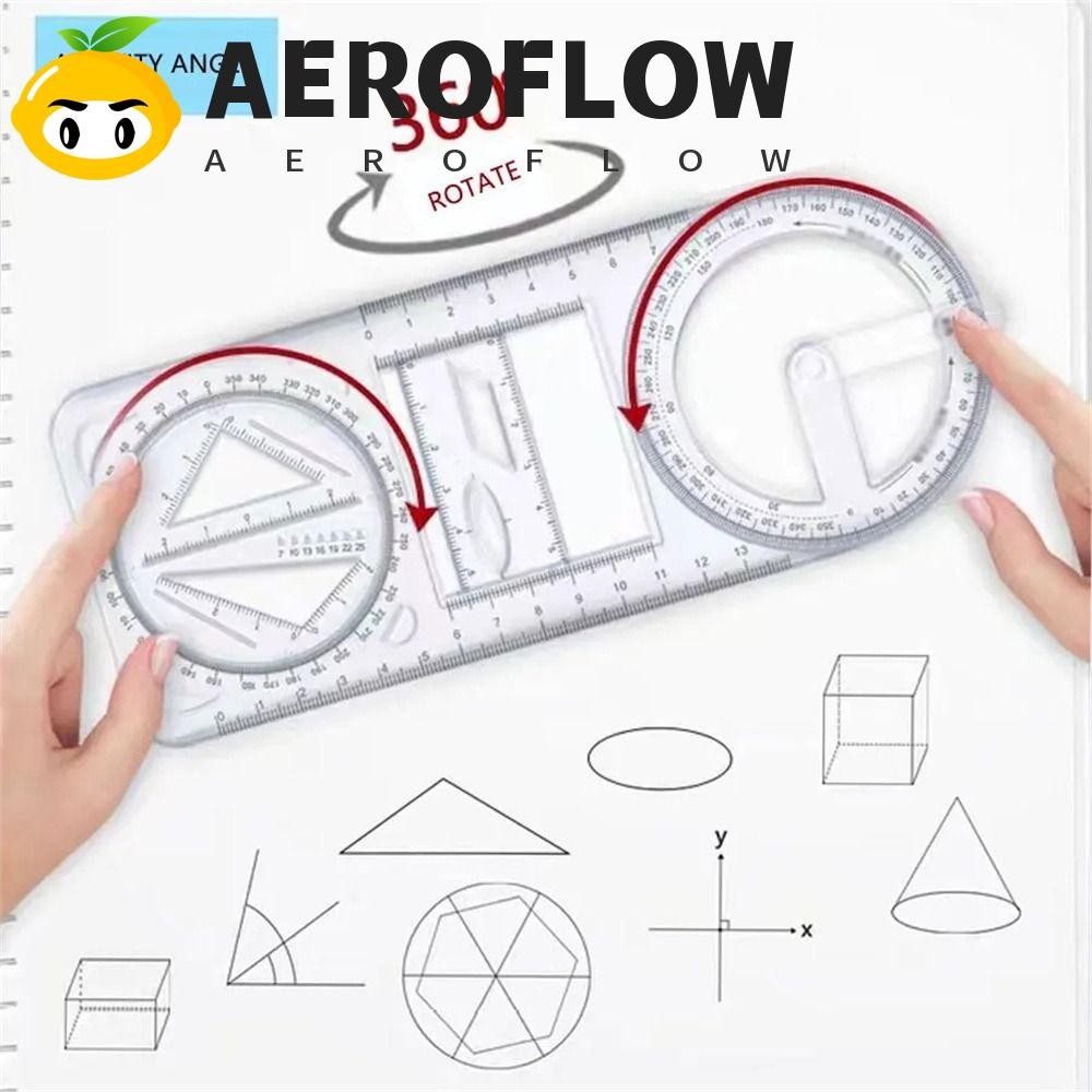 AEROFLOW ไม้บรรทัดวาดรูป, มัลติฟังก์ชั่นกิจกรรมมุมเรขาคณิตไม้บรรทัด,อุปกรณ์สํานักงานไม้บรรทัดตรงโปร่งใสพลาสติกวาดแม่แบบเด็กนักเรียน