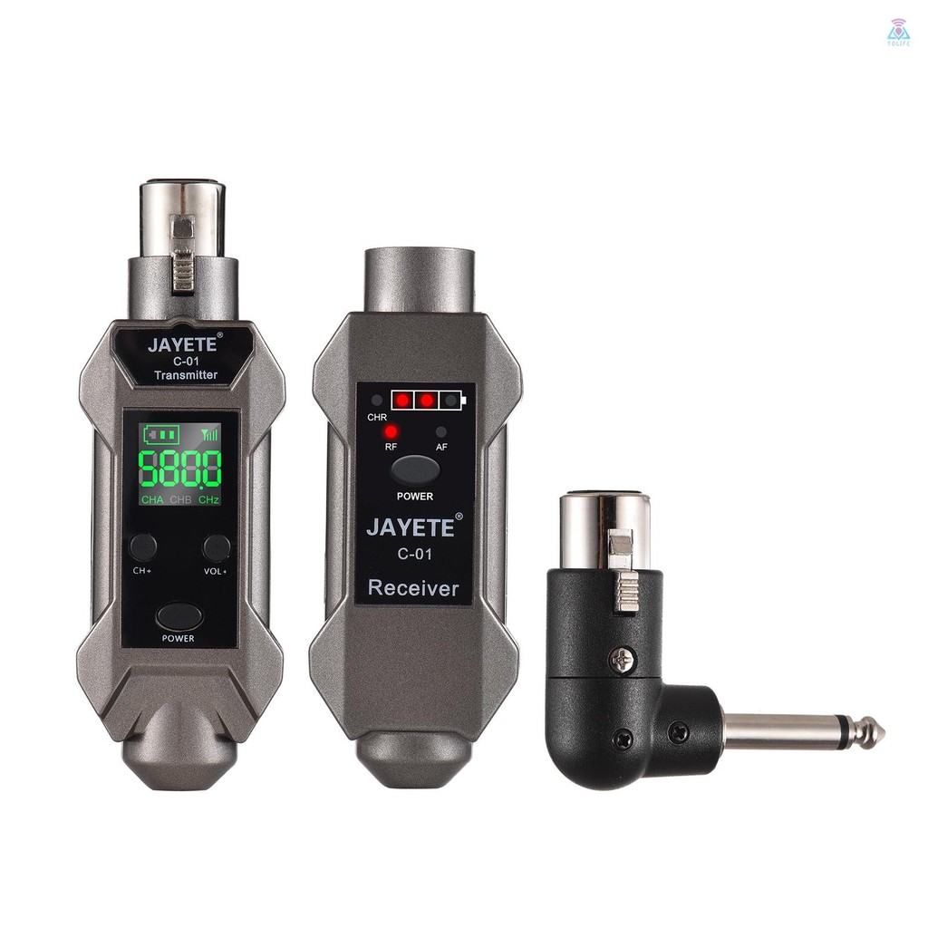 JAYETE C-01 UHF Professional Wired to Wireless Microphone Converter Micphone Transmitter & Receiver 