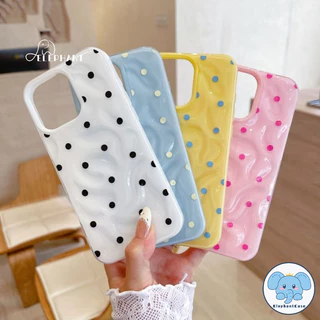 เคสไอโฟน 13 สำหรับ IPhone 17 air 13 11 15 16 14 12 Pro Max 15 14 16 6 Plus เคสลายการ์ตูนจุดสีสันสดใสเรียบง่าย