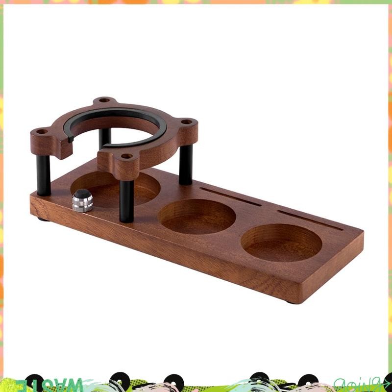 Espresso Coffee Tamper 53MM 54MM 58MM, Walnut Wood Storage Rack & Portafilter Holder, BaristaAccesso