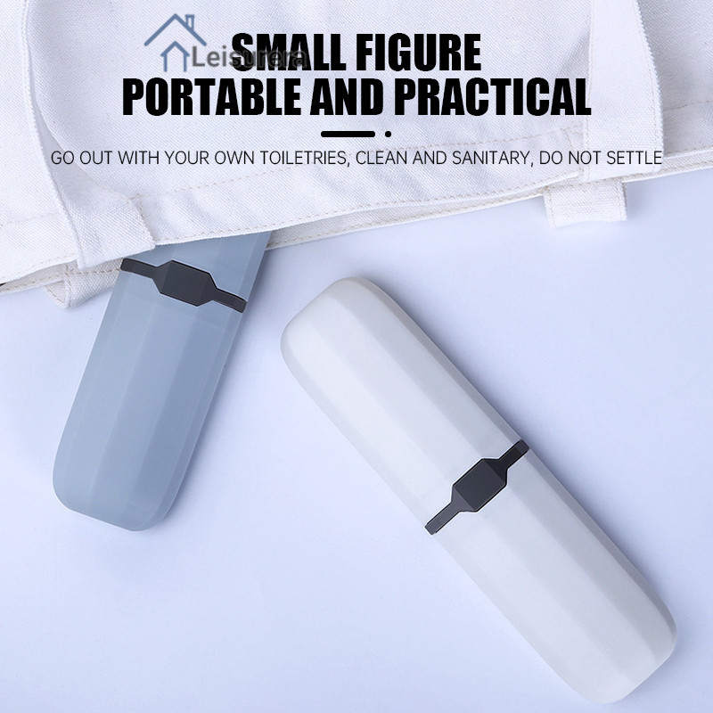 LAถ้วยแปรงสีฟันพลาสติกแบบพกพาสำหรับเดินทางสำหรับนักเรียน กล่องแปรงสีฟันพกพา กล่องเก็บแปรงสีฟันและยาสีฟัน - รูปที่ 3