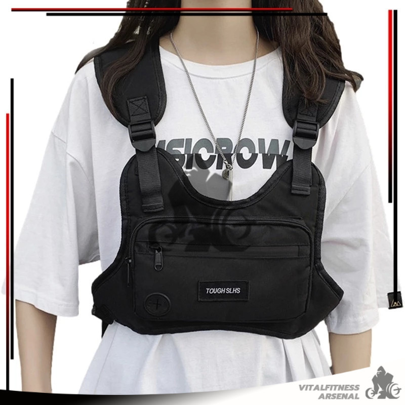 🎒กระเป๋าคาดอก กระเป๋าคาดเอว Vest Bag ความจุขนาดใหญ่ แบบพกพา สไตล์ฮิปฮอป กระเป๋าแฟชั่น สําหรับเล่นกีฬากลางแจ้ง