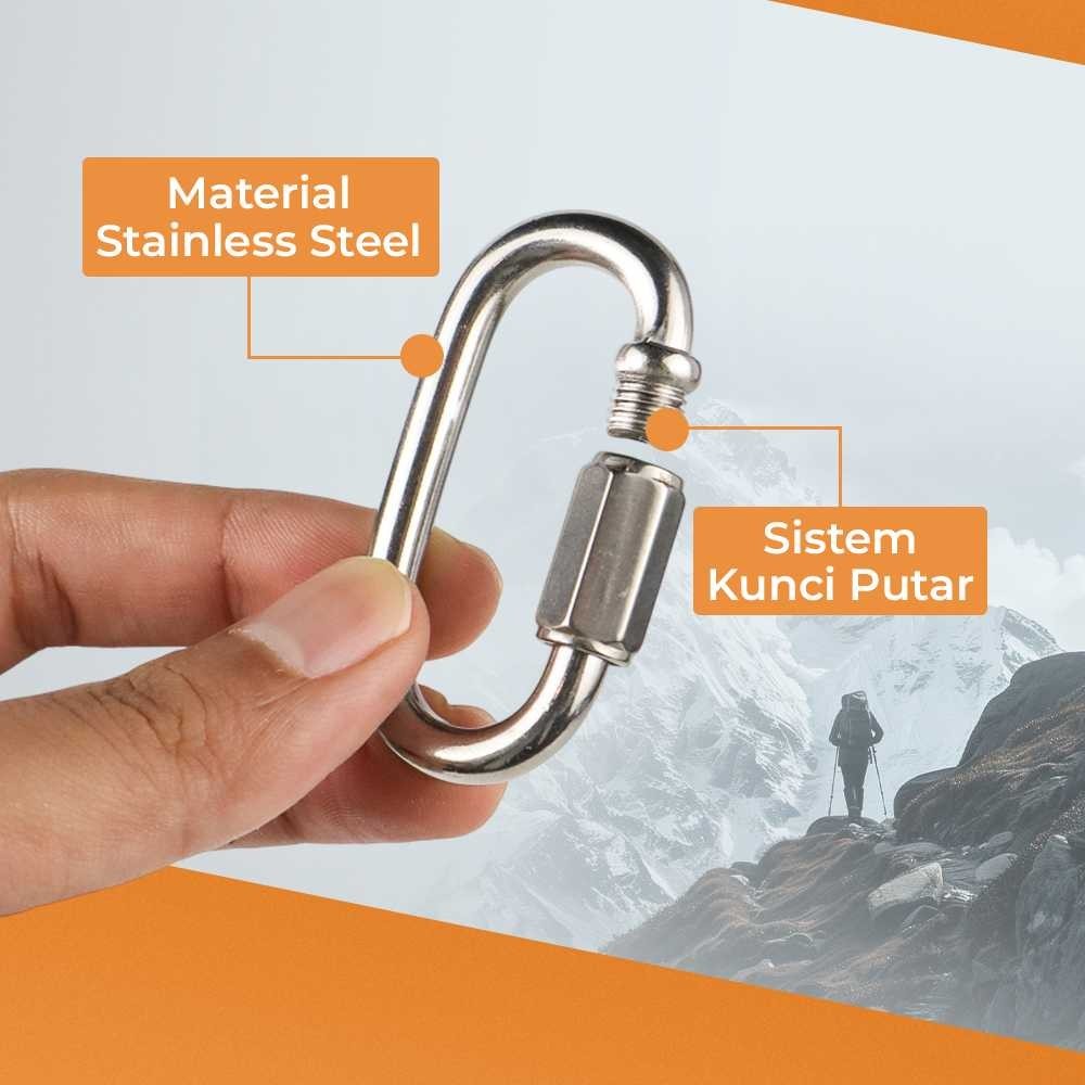 JKMLLM XINDA Carabiner Safety Snap Hook Chain แหวนสแตนเลส - XD-8620