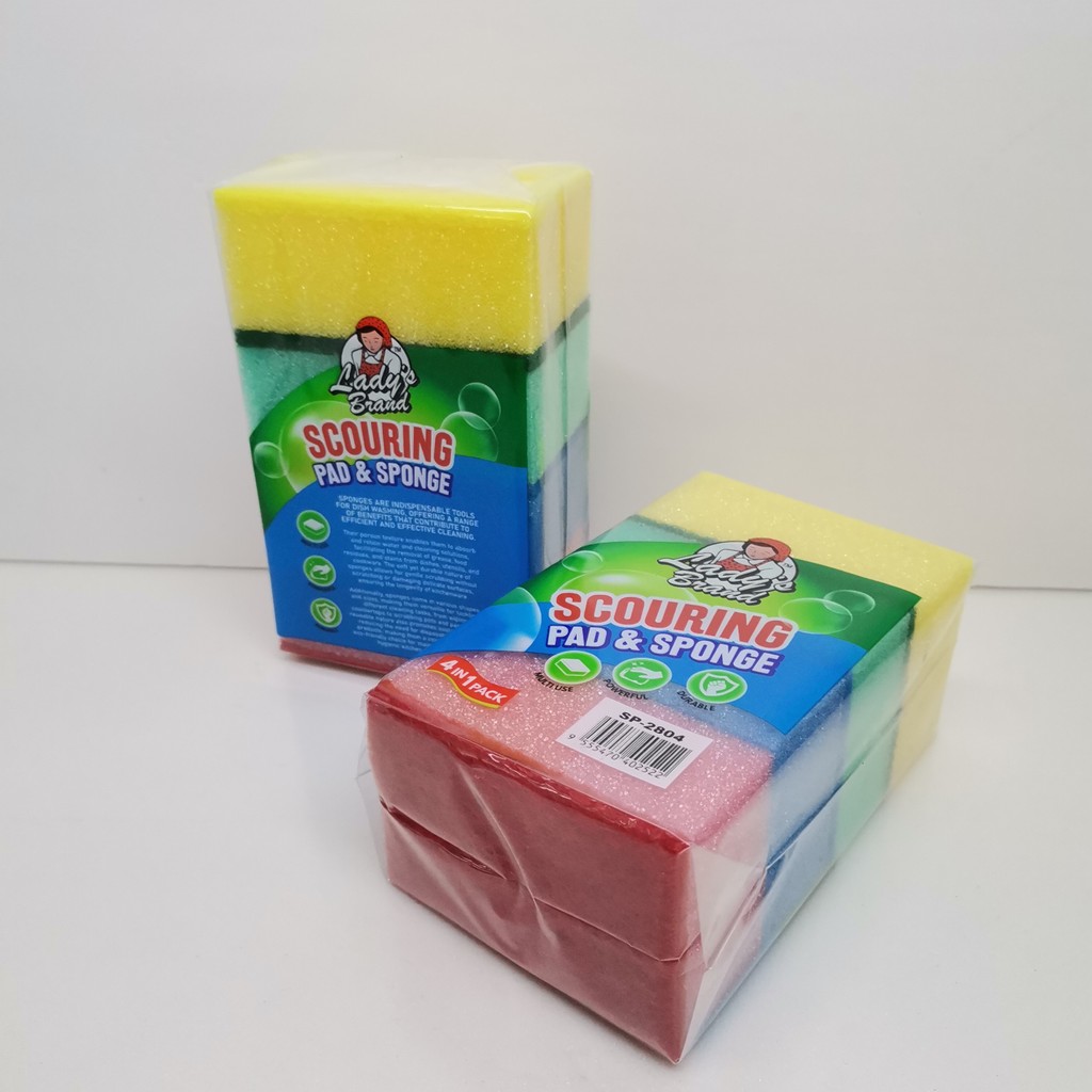 SPONGE / SPAN / ผลิตใน SPAN CUCI 4 ชิ้น / 12 ชิ้น