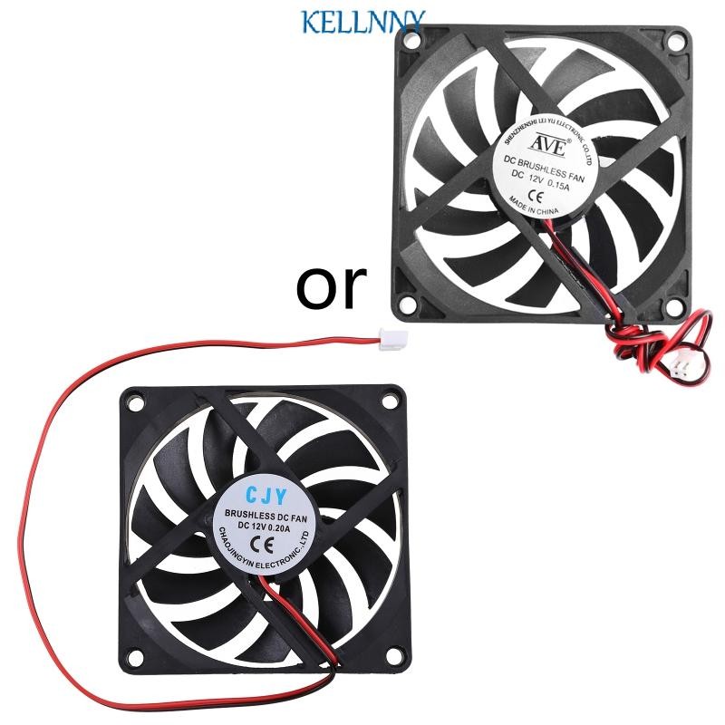 12V 2-Pin 80x80x10mm PC Computer CPU System Heatsink Brushless Cooling Fan 8010