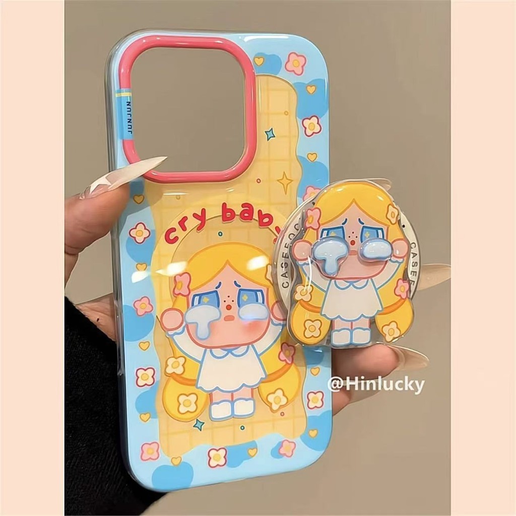 ดอกไม้สีเหลืองร้องไห้เด็กวงเล็บแม่เหล็กเคสโทรศัพท์เหมาะสําหรับiPhone11/12/13/14/15/16 12Promax 11Pro