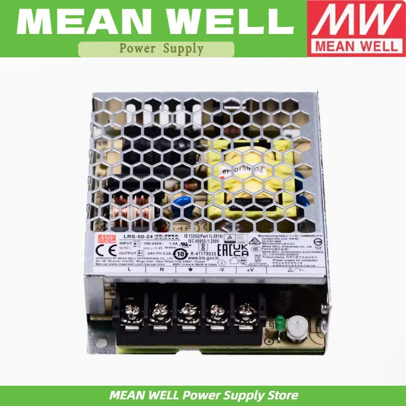 LRS-50 MEAN WELL LRS-50-24 หมายถึง well LRS-50 24V แหล่งจ่ายไฟ 52.8W 2.2A