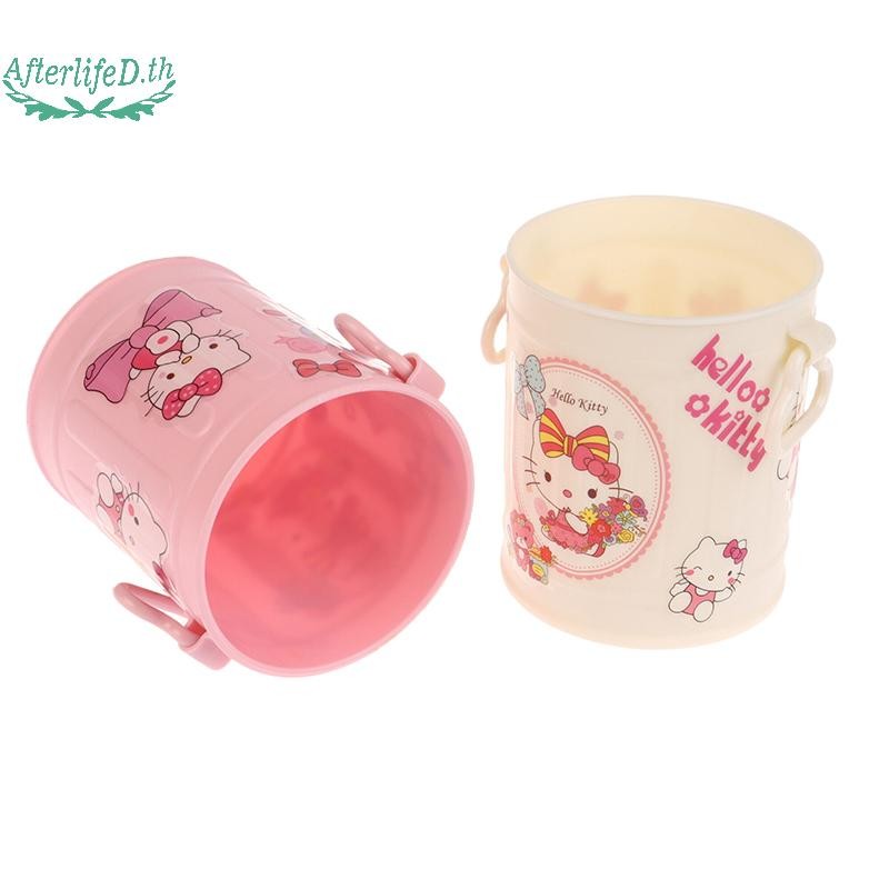 AF Sanrio Hello Kitty ถังเหล็กผู้ถือปากกา My Melody เครื่องเขียนจัดเก็บ Desktop Organizer โรงเรียนอุปกรณ์สํานักงาน A