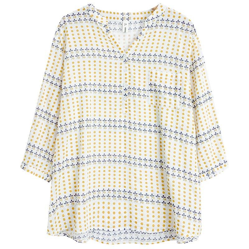 Chili Kokoเสื้อแฟชั่นเชิ้ตผู้หญิงเกาหลีสีน้ำเงิน กระดุมมุกคอกลม เสื้อน่ารักๆแขนยาวลายทาง เสื้อลูกไม้แขนพอง W531 - รูปที่ 6