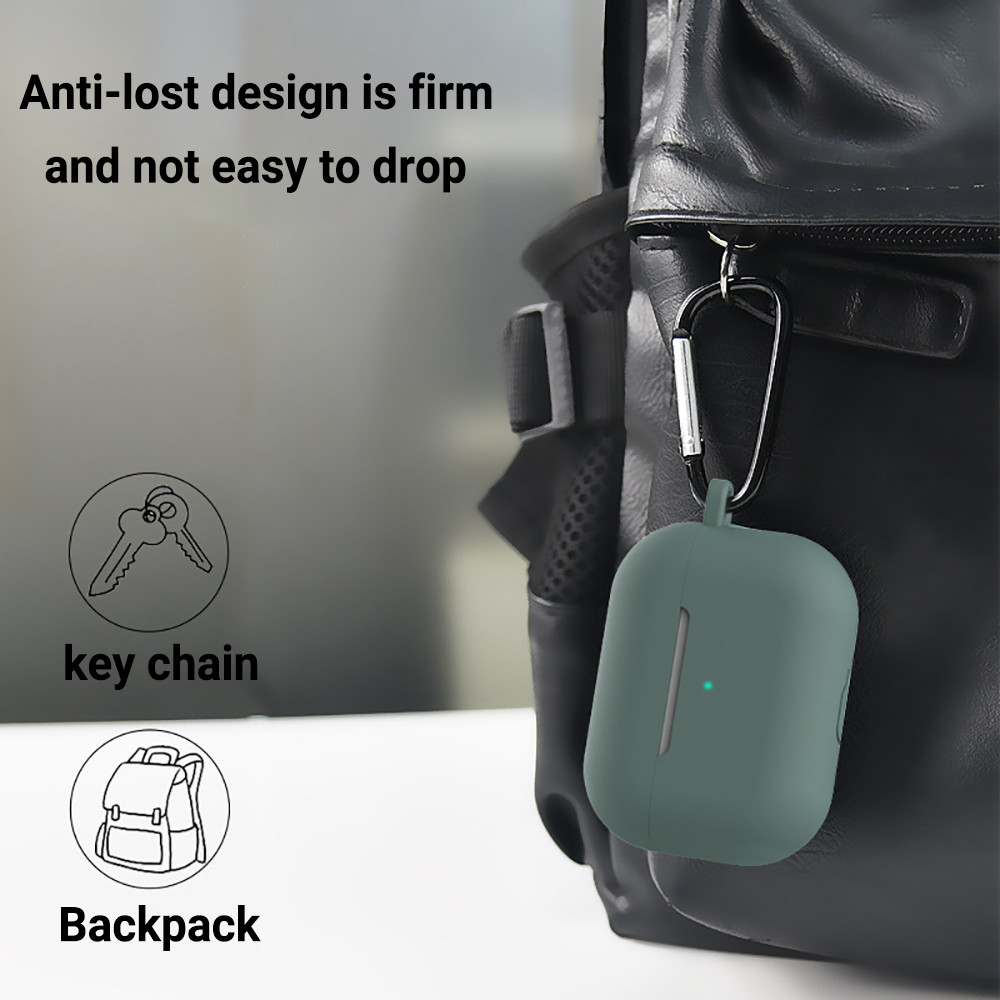 จัดส่ง จาก ประเทศไทย กรณี For Apple Airpods Pro Air Pods Pro AirpodsPro เคสหูฟัง กรณี พร้อม คาราบิเนอร์ ตะขอ ซิลิโคนนุ่ม - รูปที่ 7