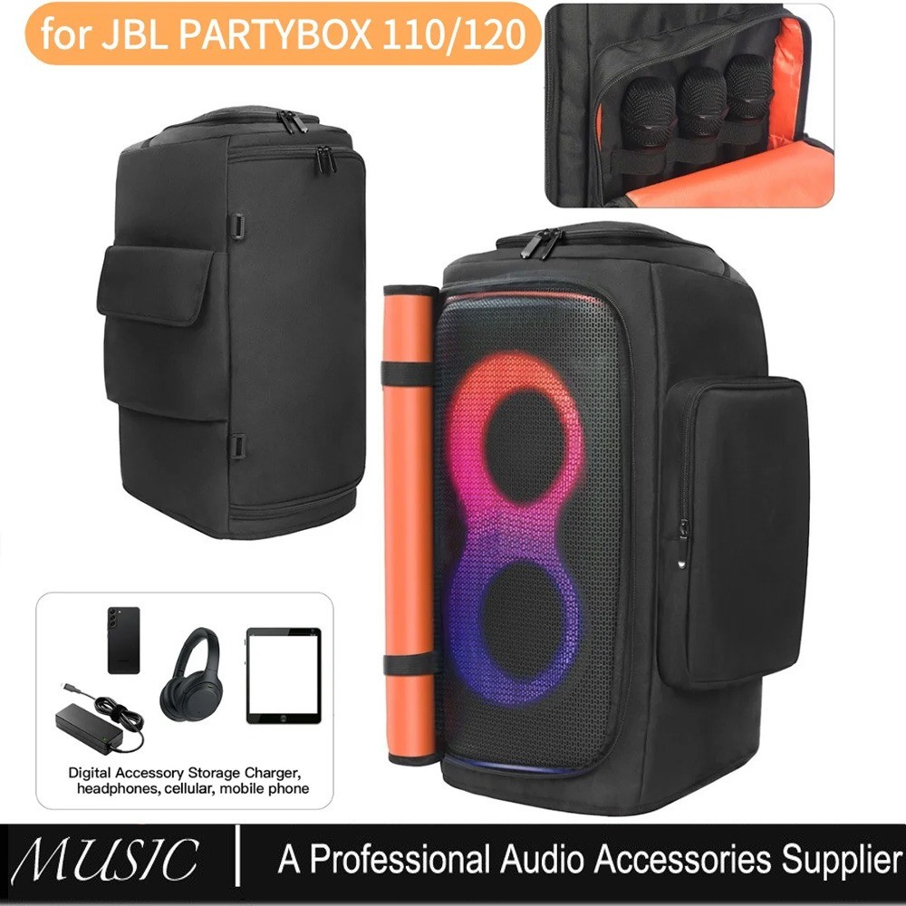 กระเป๋าเก็บลําโพงสําหรับ JBL Partybox 110/JBL Partybox Club 120,ลําโพงแบบพกพาฝุ่นพร้อมไมโครโฟนกระเป๋