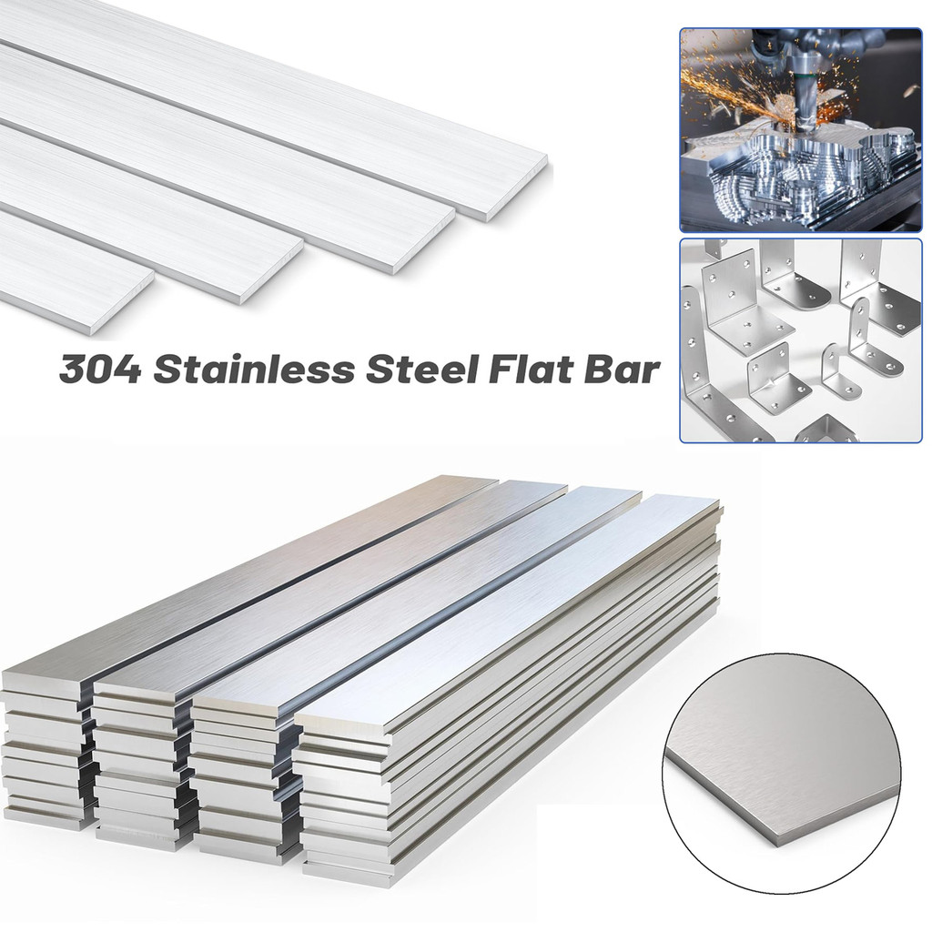 1/2PC Stainlesss Steel Flat Bar – High-Quality 304 Grade, Perfect for Kitchen & Workshop Projects