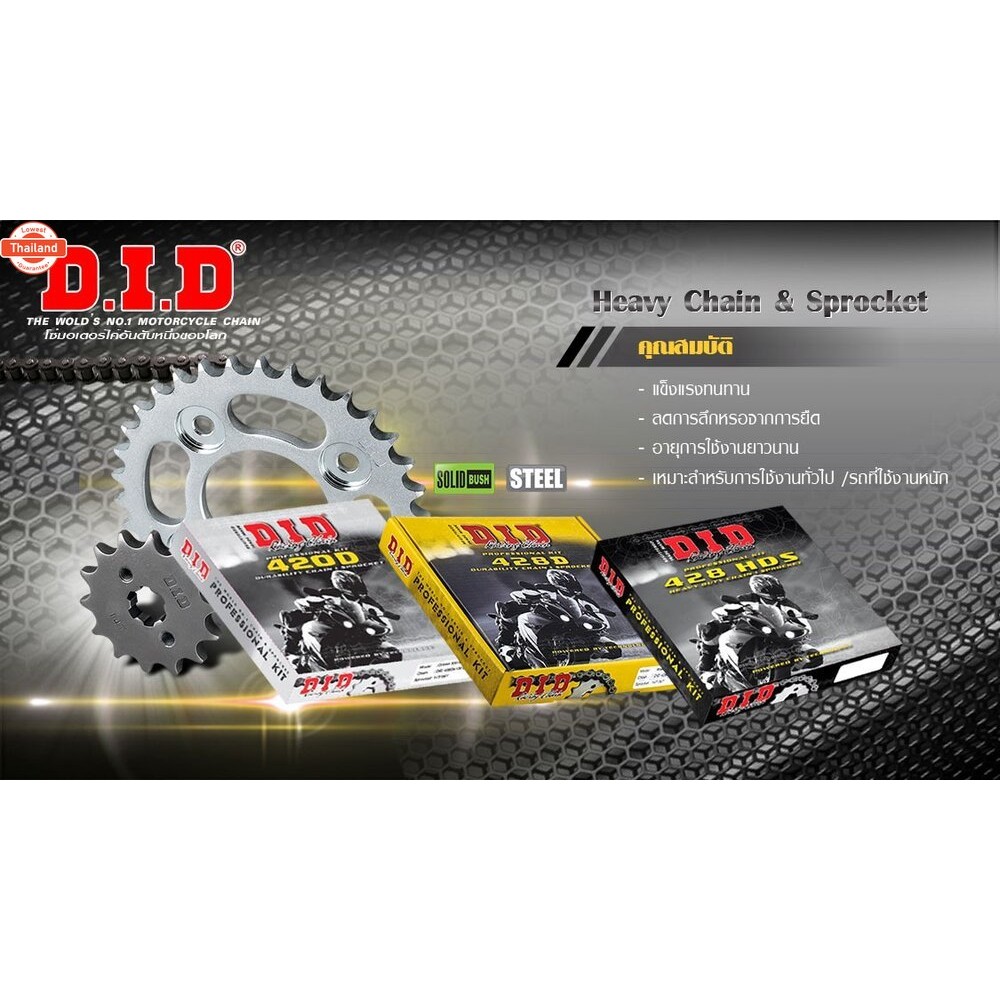 ชุดโซ่และสเตอร์DID 420แท้ มีทุกรุ่น Wave125 Wave110i Dream supercub2018 Wave125i