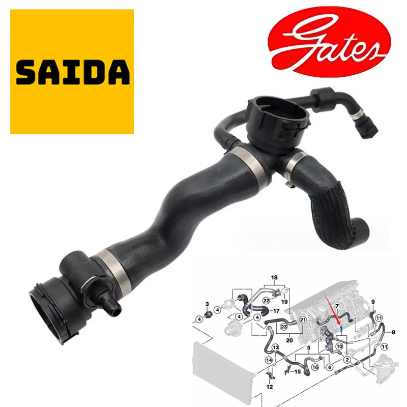 -BMW F01 F02 N54 ท่อหม้อน้ําบน 17127580955