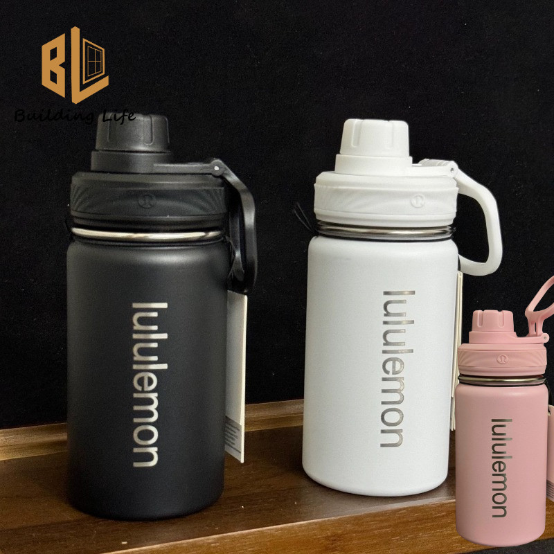 Lululemon ถ้วย Back To Life Sport ขวดน้ํา 14oz 414ml ถ้วยเก็บความร้อนสแตนเลสฉนวนสําหรับเครื่องดื่มเย