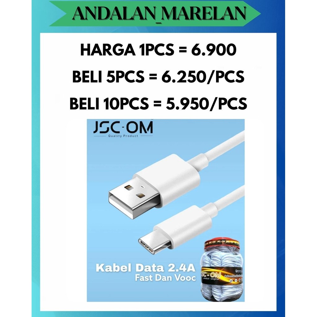 AM JSC-OM TYPE C PLAIN DATA CHARGER CABLE UP TO 2.4A SUPPORT FASTCHARGING PATENT