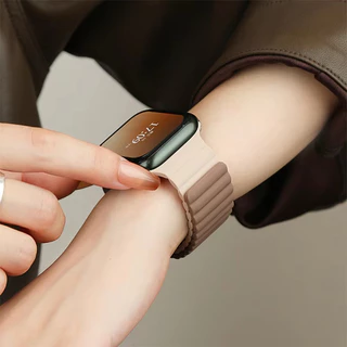 สายรัดซิลิโคนแม่เหล็ก for IWatch Apple Watch Ultra/SE 3 2 Series 11 10 9 8 7 6 5 4 3 Se 2 49มม. 46 45 44 42 41 40 38มม.
