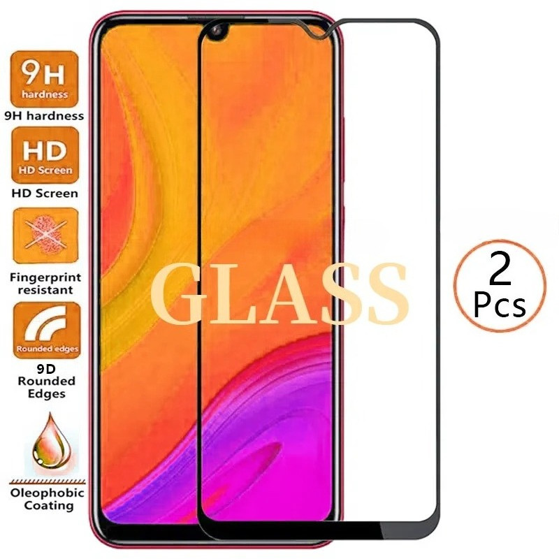 2PCS Clear HDฟิล์มแก้วสําหรับItel A90 A80 A70 A60s A60 สีดําขอบโทรศัพท์ป้องกันหน้าจอสําหรับItel A50C