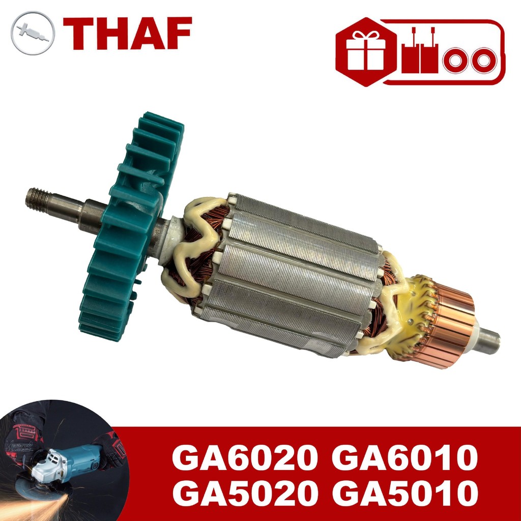 เหมาะสําหรับเครื่องบดมุม Makita GA6010 GA6020 GA5020 GA5010 Armature โรเตอร์ Anchor