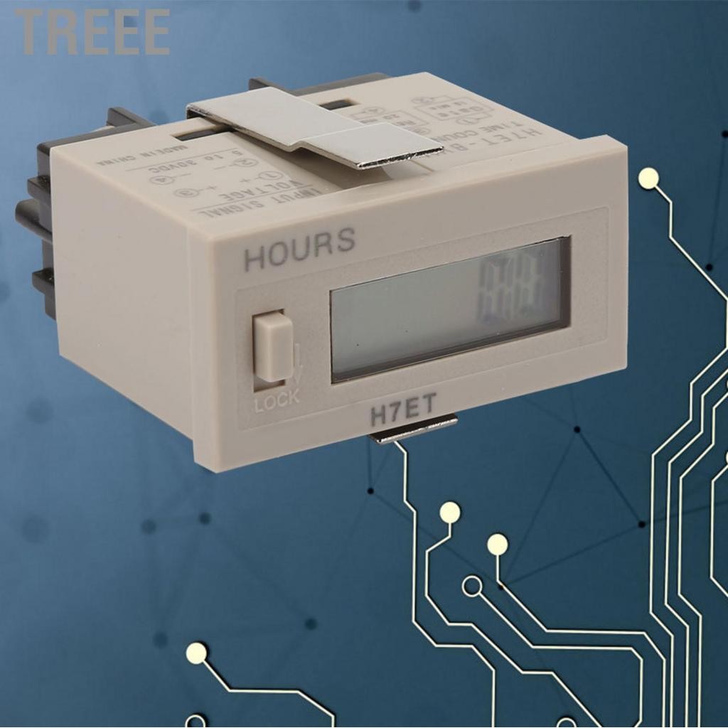 Treee Treee-th Hilitand H7ET-BVM เคาน์เตอร์ดิจิตอล DC 5-30V ไฟฟ้ารวมที่มีจอแสดงผล LCD 6 หลัก (0.0hou