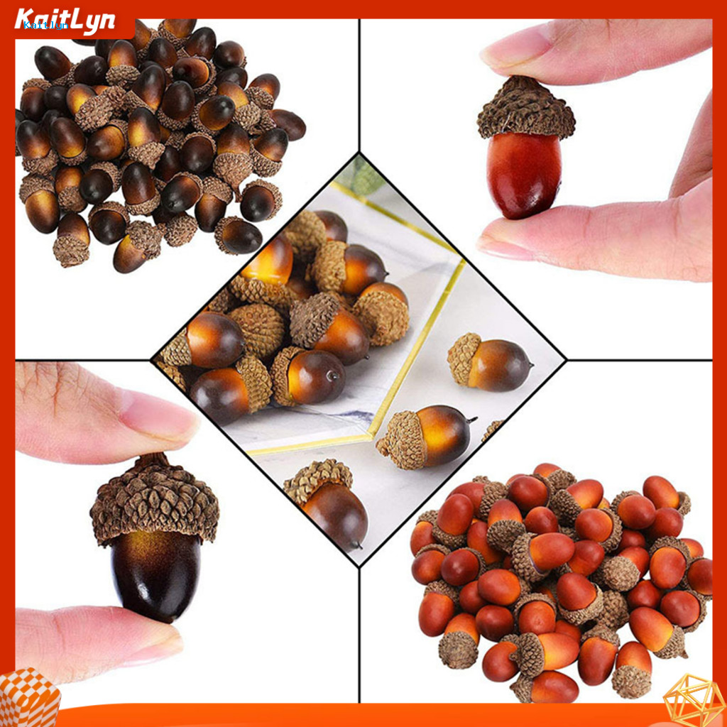 <Kaitlyn> 50 ชิ้น/เซ็ต Fine Workmanship Simulation Acorns สมจริง