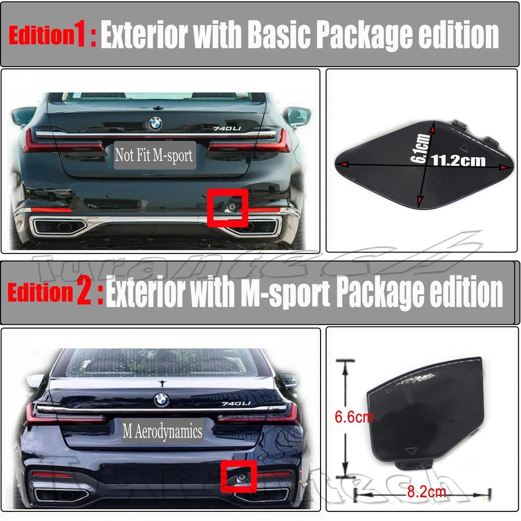 ฝาครอบพ่วงด้านหลังสําหรับ 19-22 BMW7 G11 G12 LCI 740i 740iX 740eX 750i 750iX M760LiX ALPINA B7 Hook 