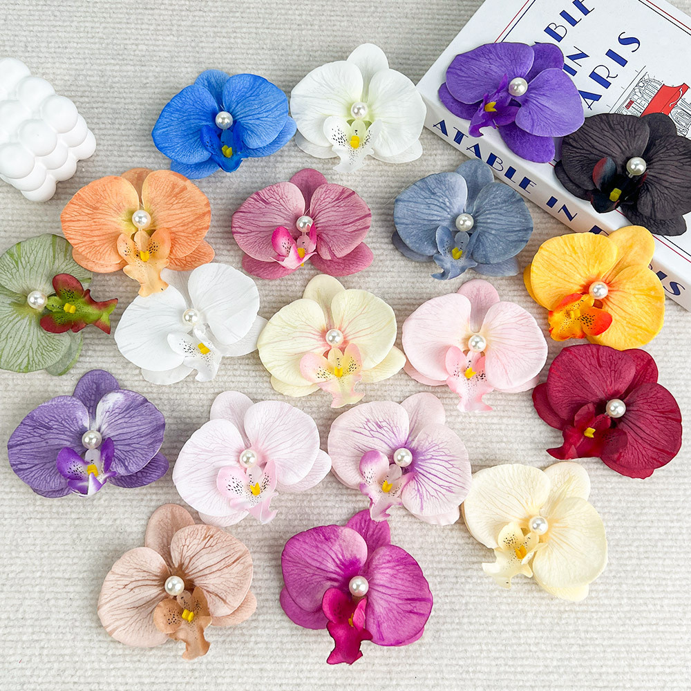 กิ๊ฟติดผม กล้วยไม้ ประดับมุก การไล่เฉดสี น่ารัก แฟชั่น คลิปหนีบปากเป็ด มีหลายสีให้เลือก