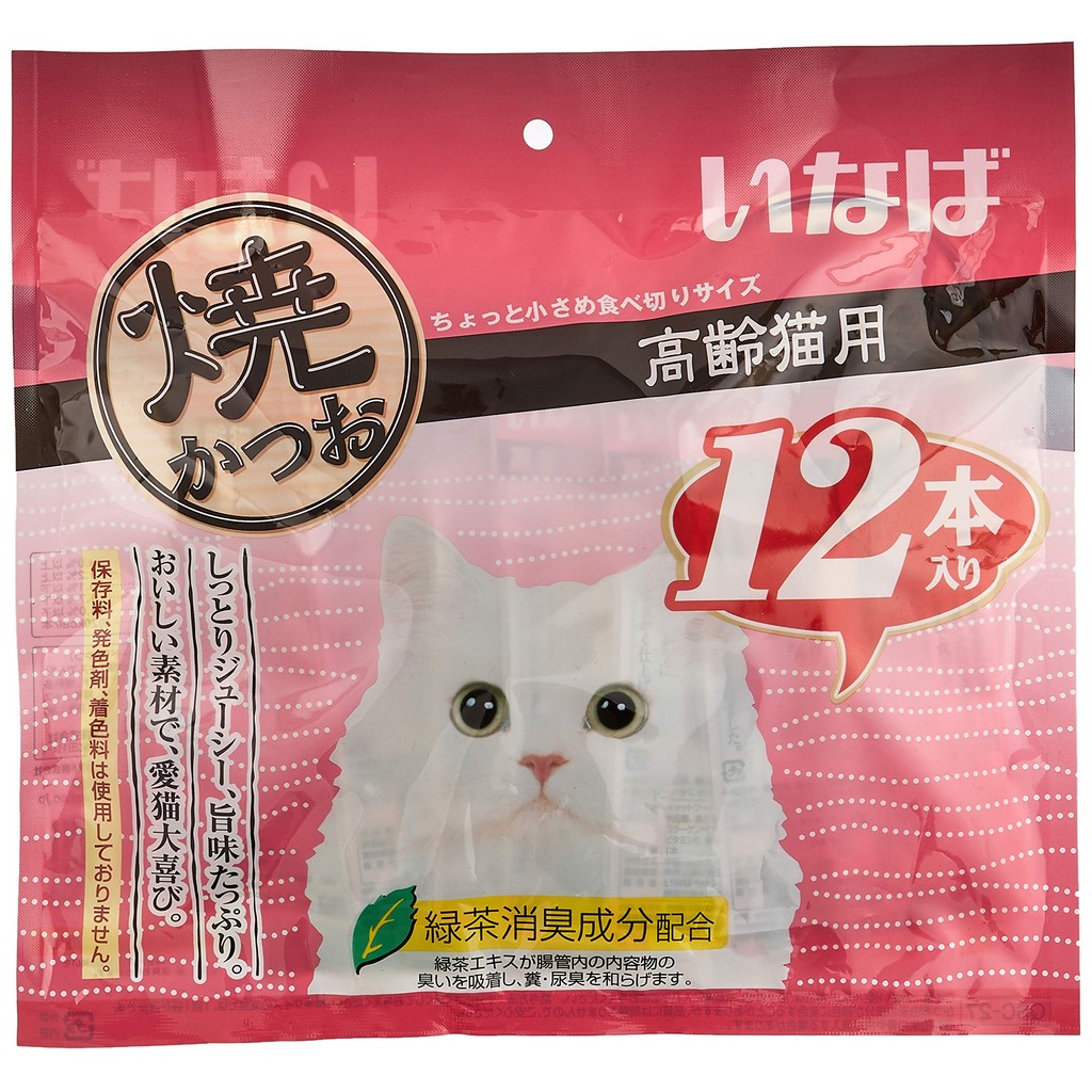 Inaba Cat Treats Bonito for Senior Cats 12 Pieces (x 1)
