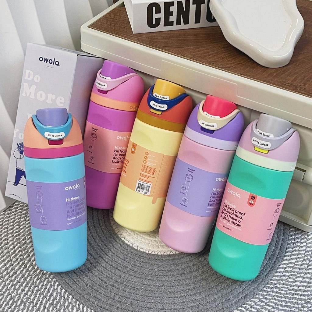ขวดน้ํา Owala FreeSip 16oz - ฝาฟางกันรั่ว, ฉนวนสุญญากาศ, กักขังร้อนและเย็น 24H, ปลอดสาร BPA