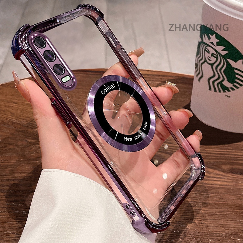 สําหรับ Vivo Y20 Y20S Y12S Y20i Y12A กันกระแทกไฟฟ้าโปร่งใสความละเอียดสูงเคสโทรศัพท์ความงามแม่เหล็กดูดออกแบบซิลิโคน TPU อ่อน