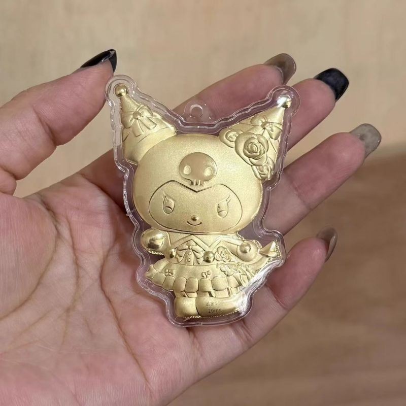 อินเทรนด์เล่นทองแท้999 พวงกุญแจคูโลมิน่ารักสไตล์อินโซ่โทรศัพท์มือถือส่งแฟนสินค้าแท้ทอง999พวงกุญแจคูโ