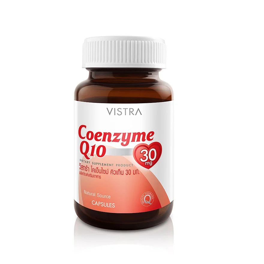 [Pro] VISTRA Coenzyme Q10 NATURAL 30 mg 20CAP วิสทร้า โคเอนไซม์ คิวเท็น 30 มก 20เม็ด