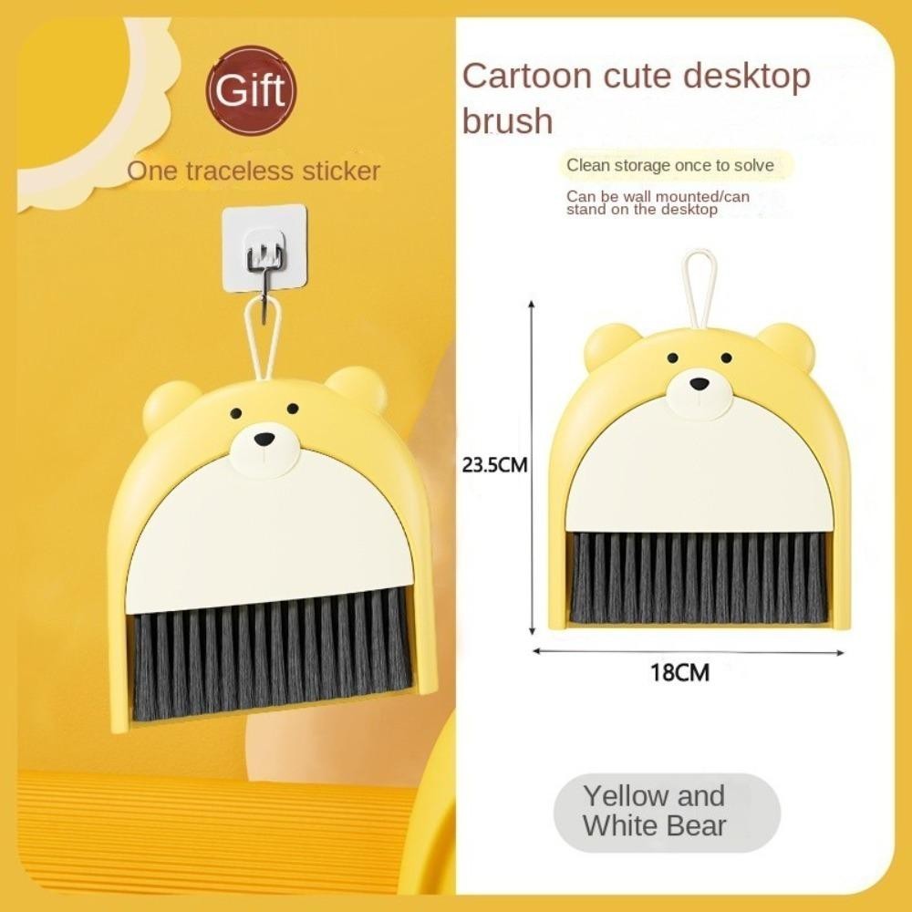 ETHEL ชุดที่โกยผงไม้กวาด, พลั่วขยะตั้งโต๊ะ PP ตุ๊กตาหมี, ที่ตักขยะขนาดเล็กแบบพับได้มัลติฟังก์ชั่นน่ารักในครัวเรือน - รูปที่ 7