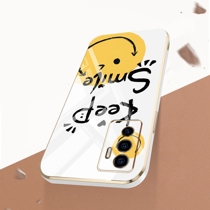 ปลอกสําหรับoppo Reno 12 5G Reno 12 F Reno12 Pro 5G 12Fรอบยิ้มFaceหรูหราElectroplating Anti Dropกรณีโทรศัพท์อ่อน - รูปที่ 6