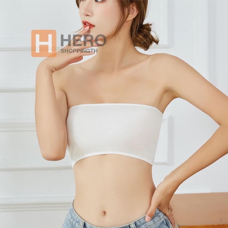 เกาะอก ผ้าคอตตอน Cotton เนื้อนิ่มเบาสบายใส่บังทรง ทับด้านใน มี 3 สีให้เลือก hr99