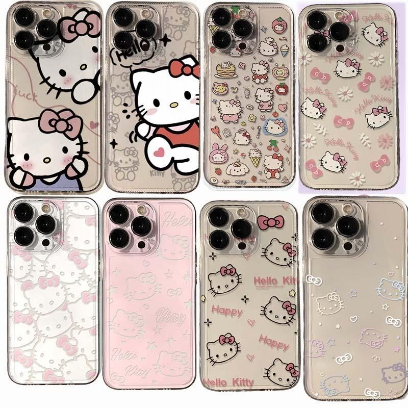 SANRIO กรณีสําหรับoppo Reno 12 5G 11 12 10 Pro Plus 5G 11F A60 ปลอกSanrio Hello Kittyน่ารักซิลิโคนกันกระแทกการ์ตูนClear Square TPU Angel Eyesรูปแบบ