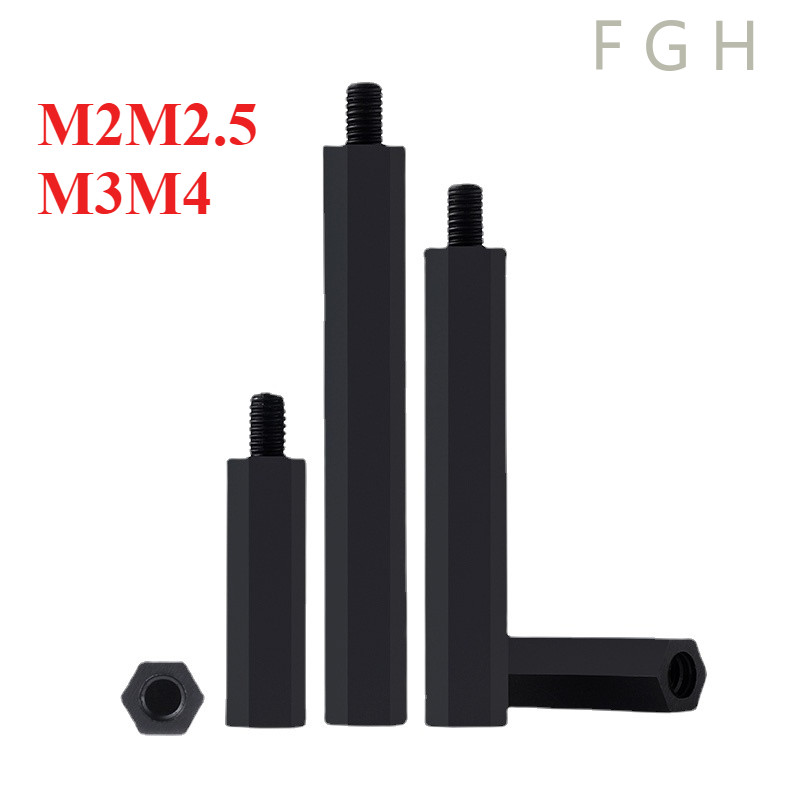 [FGHJC-1-y] Nylon Spacer สีขาว สีดำ M2M2.5M3M4 เสารองบอร์ด ไนลอน ผู้เมีย DIY พลาสติก ไนล่อน Single pass Hex Column