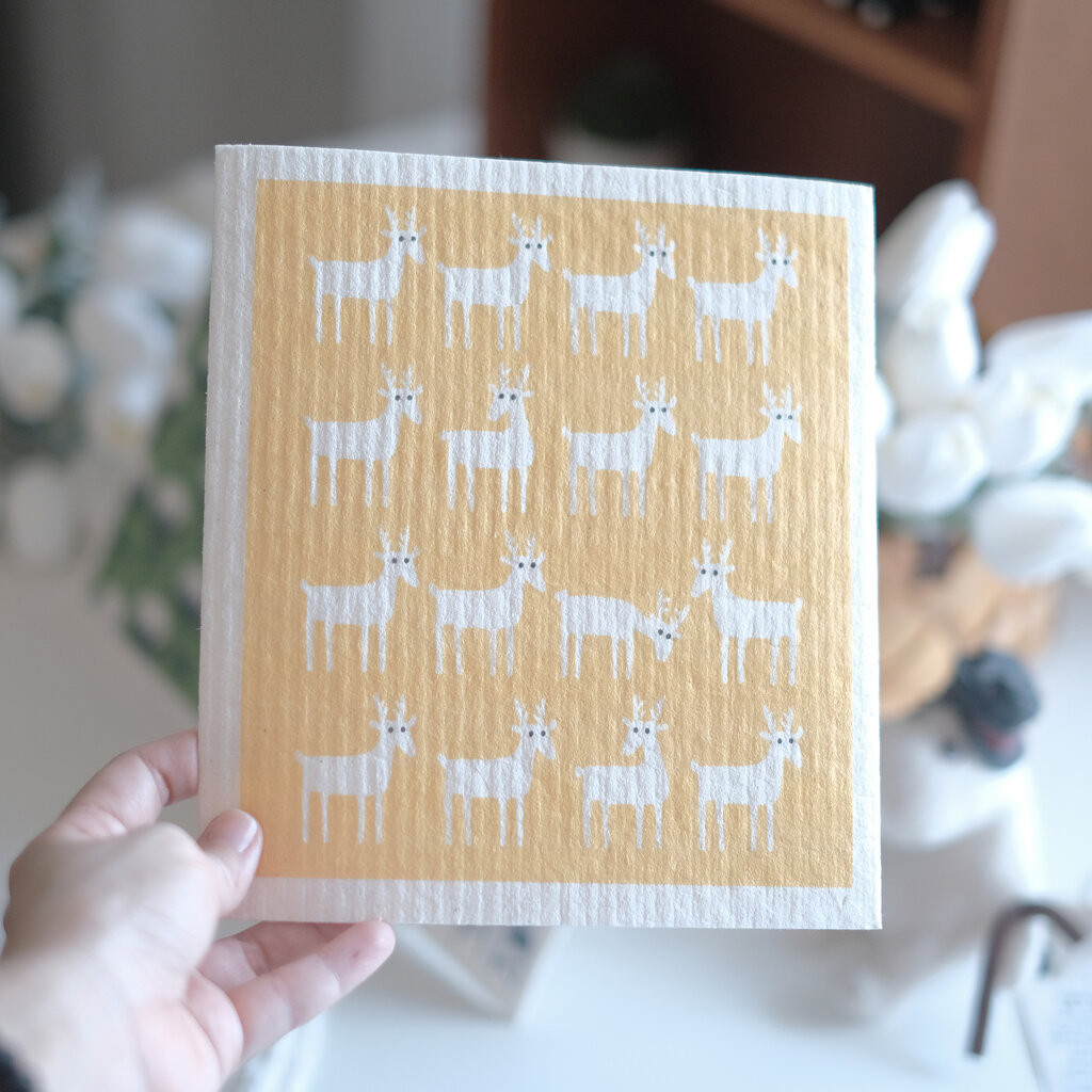 Omocha – Reusable sponge cloth for kitchen cleaning ผ้าฟองน้ำพิมพ์ลายใช้ซ้ำได้ ผ้าสำหรับใช้ในครัว