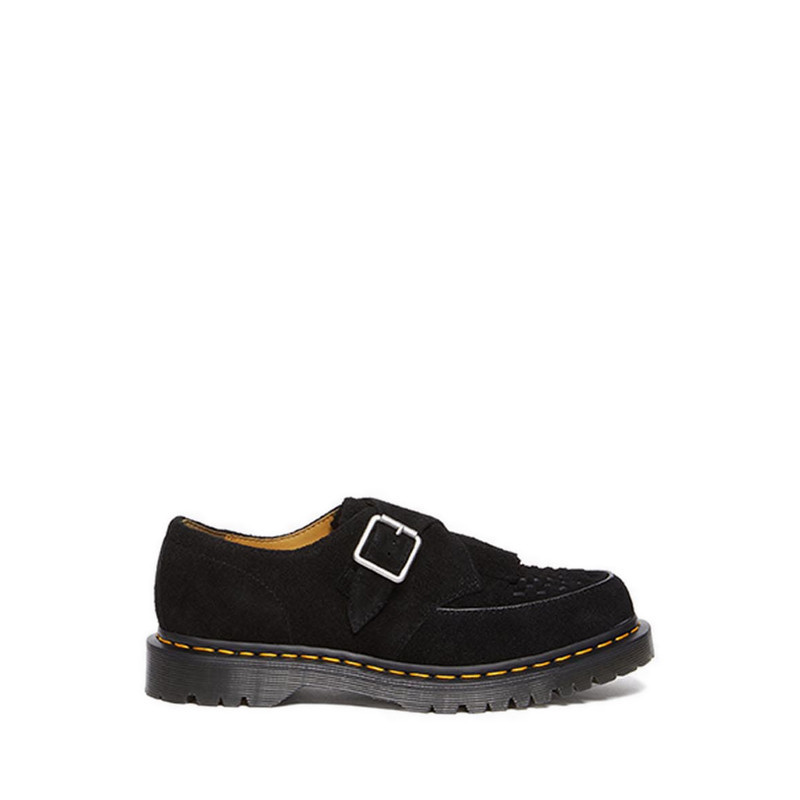 Dr.Martens 31501001 - Ramsey Suede Kiltie รองเท้าผ้าใบ Buckle Creepers - สีดำ